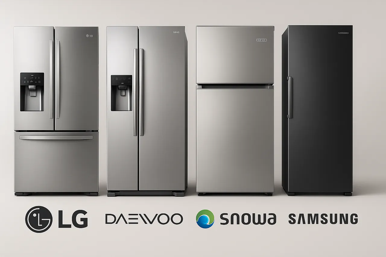 مجموعه‌ای از انواع یخچال‌های خانگی و فروشگاهی